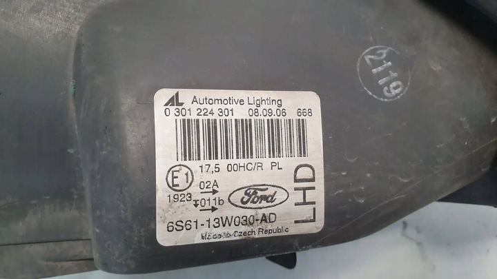 фото №7, Лампа перед ліва 6s61-13w030-ad ford fiesta mk6 рестайлінг 05-