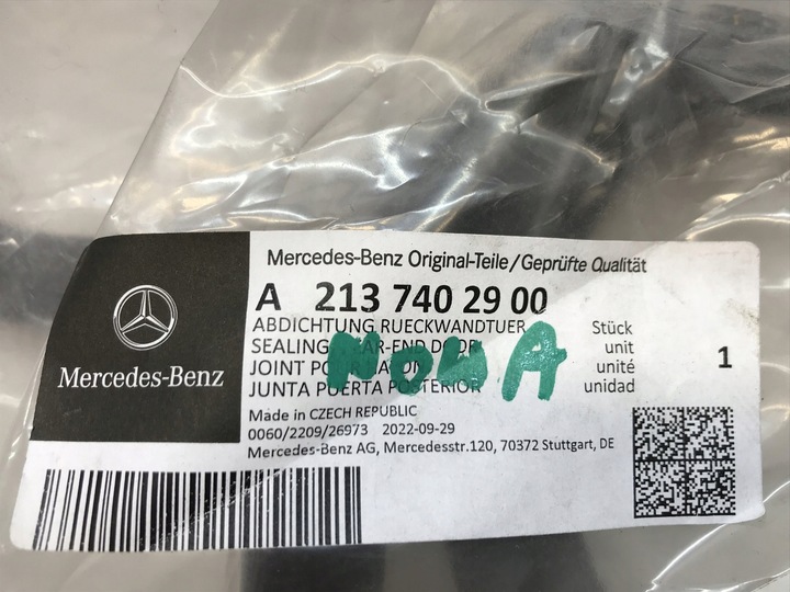 фото №7, Mercedes-benz e w213 новая задняя прокладка багажника резиновая a2137402900 org