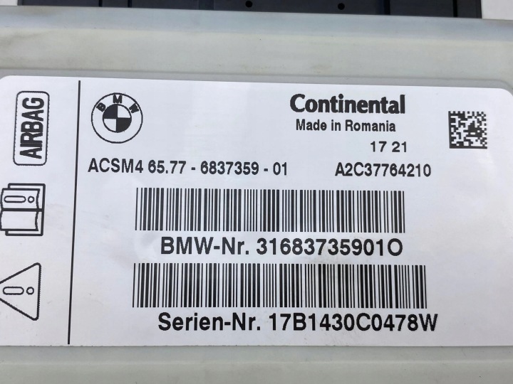 фото №9, 2018 bmw 3 f30 f35 f31 блок управления  / модуль подушка 316837359010