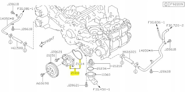 фото №8, Водяной насос fa20 subaru forester 2.0 xt sj wrx va