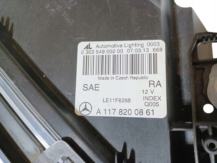 фото №11, Mercedes cla w117 117 лампа права перед передня звичайна usa a1178200861