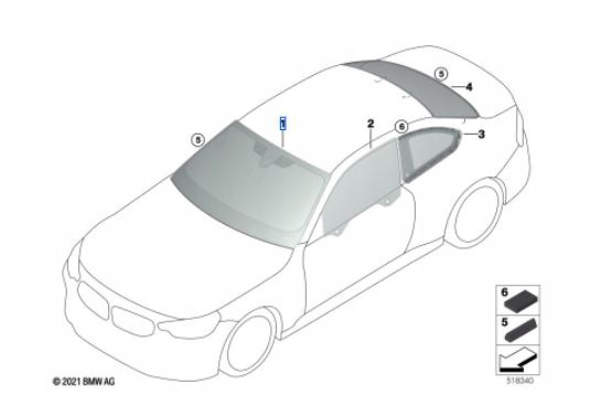 фото №1, Скло передня лобове kafas hud водіння assistant bmw g42 g87 m2 оригінал