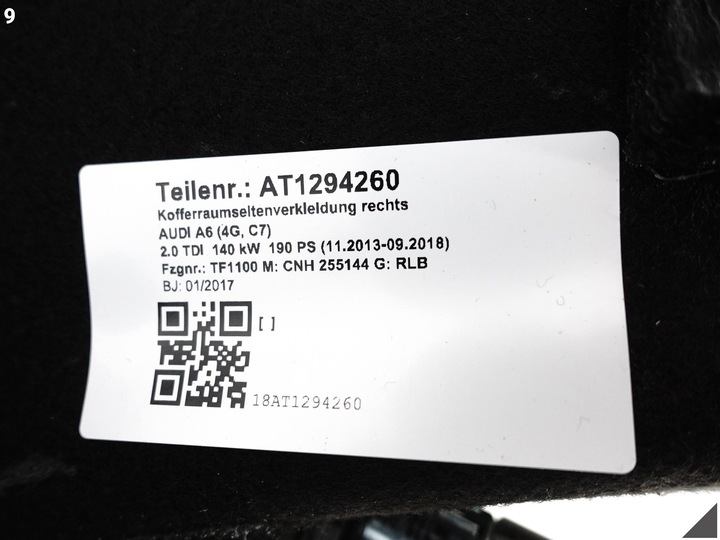 фото №10, Audi a6 s6 c7 4g0 10-18 рестайлінг лімузин sedan боковина оббивка багажник праві