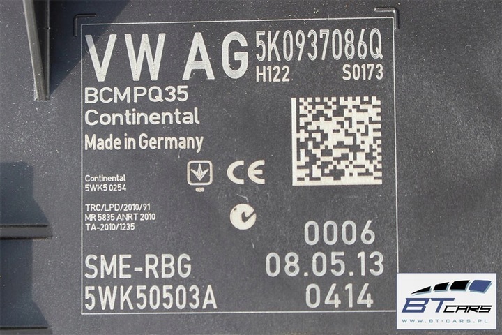 фото №9, Vw tiguan eos scirocco модуль блок управления бортовой сетью bcm 5k0937086q 5k0 937 086