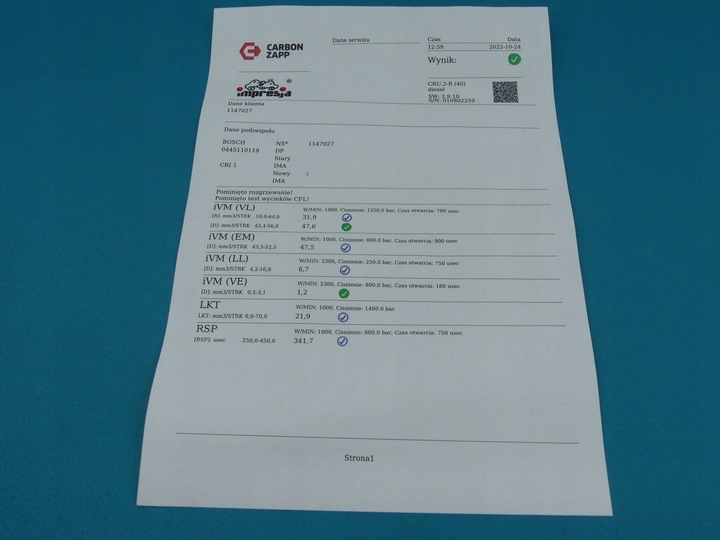 фото №3, Тест инжектор fiat stilo 0445110119 1.9 jtd