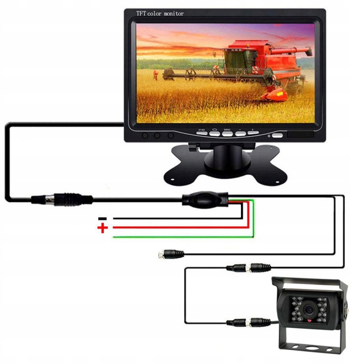 фото №10, Камера заднього ходу монітор 7дюймовий tft lcd автобус 10m 12v/24v тримач