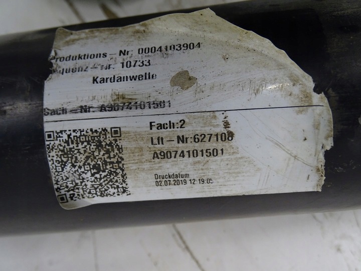 фото №12, Wał привідний кардан mercedes sprinter w907 18- 2.2 cdi a9074101501