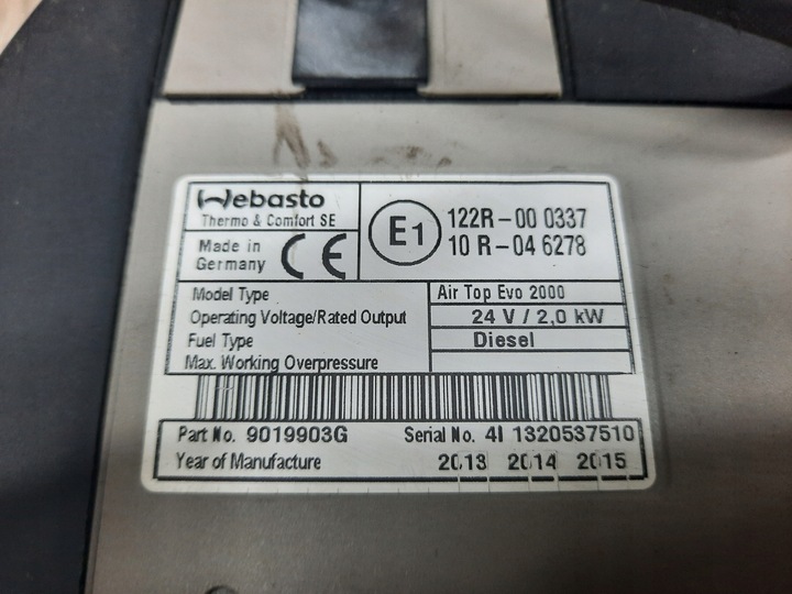 фото №6, Вебасто dewasto отопление air top evo 2000 volvo fh 4 fm 4 fh 5