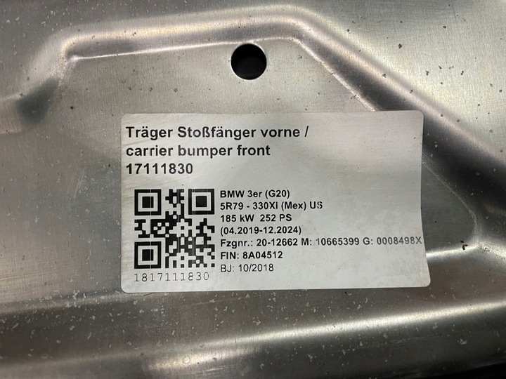 фото №10, Pas переднє радіатор замки установка bmw 3 g20 g21 330ix 252 ps usa