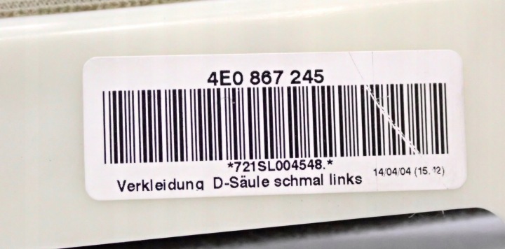 фото №10, 4e0867245c 5l3 обшивка стойка d левое audi a8 d3