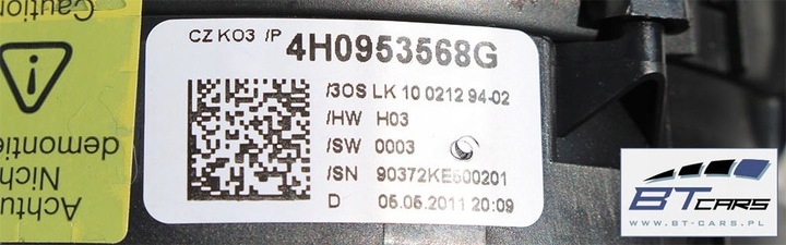 фото №6, Vw audi a6 a7 a8 fl стрічка air bag 4h0953568g 4h0953568h кільце air bag 4