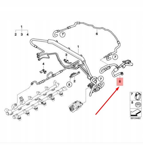 фото №8, Трубка  паливний bmw 7 e65 13537556233 7556233 оригінальна запчастина