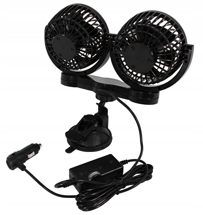 фото №8, Великий вентилятор вентилятор автомобільний поворотний 24v подвійний потужний присоска