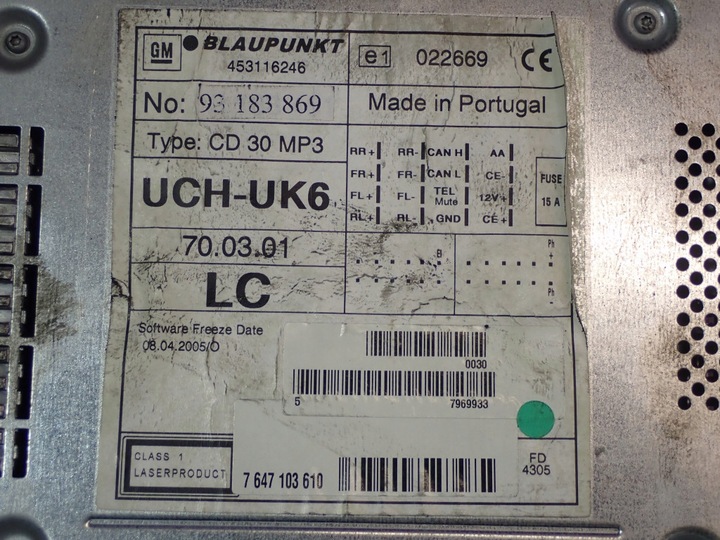 фото №7, Opel astra h iii радіо радіопрогравач оригінальний номер європа 93183869