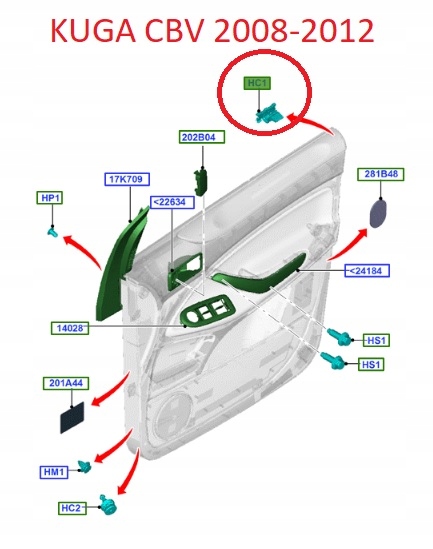 фото №13, Кліпса обшивка двері ford kuga i 08 ford 1505121