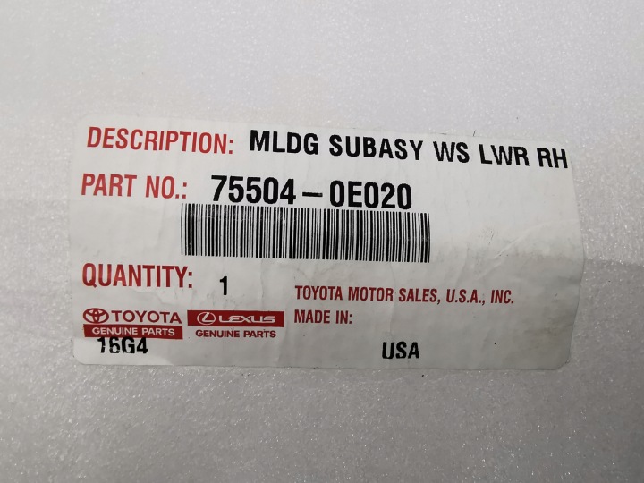 фото №9, Молдинг скла перед права лобове toyota highlander 4 iv 75504-0e020