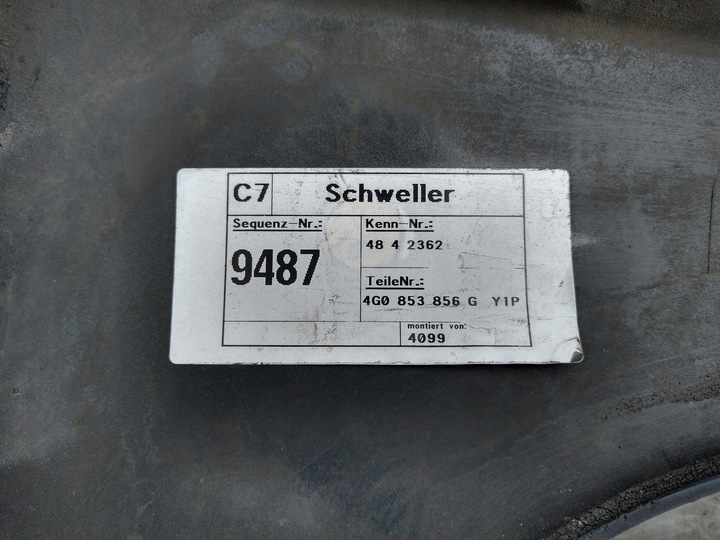 фото №14, Audi a6 c7 4g планка накладка пороговая правая порог 4g0853856g