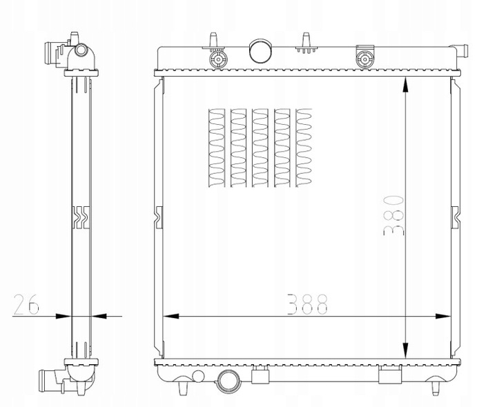 фото №2, Радіаторів двигуна nrf do citroen c3 ds3