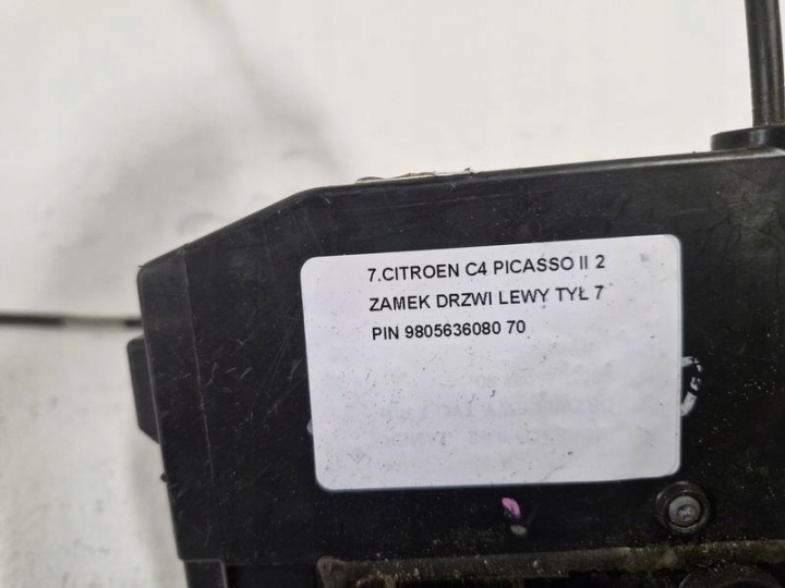 фото №12, Citroen c4 picasso ii 2 замок двери левые зад 7 pin 9805636080