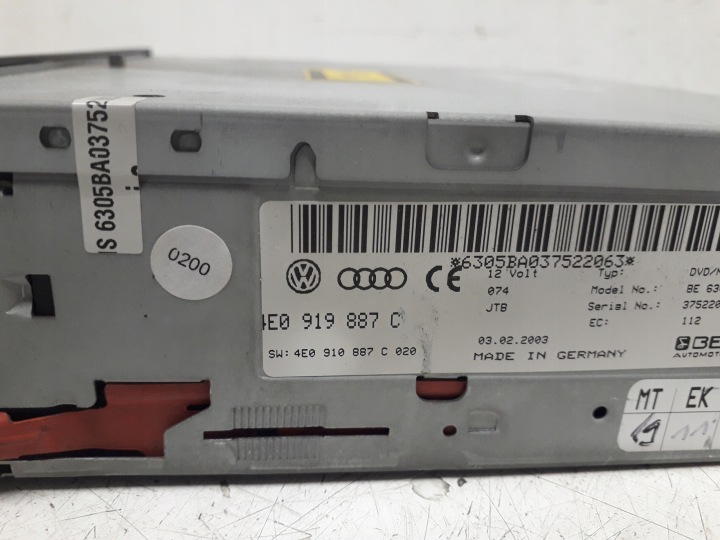 фото №7, Audi a8 d3 02-09 считыватель навигации dvd 4e0919887c