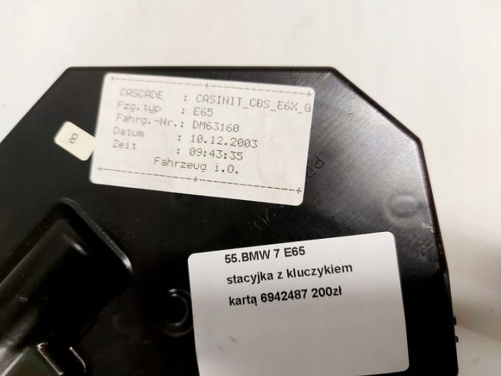 фото №6, Bmw 7 e65 замок зажигания ключ карта модуль зажигания 6942487