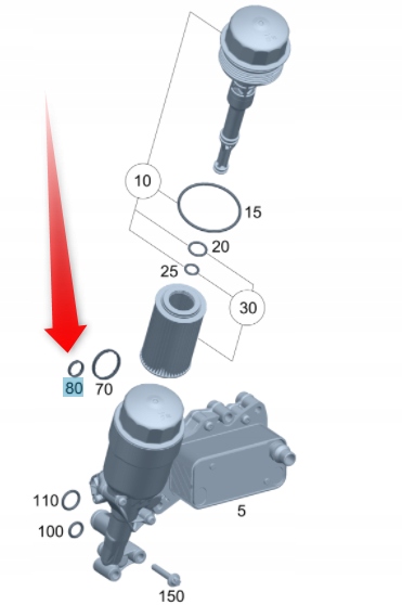 фото №1, Прокладка основа фільтра масла mercedes om651
