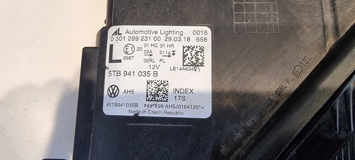 фото №13, Лампа полный led левая правая vw touran 3 iii 5ta 5tb