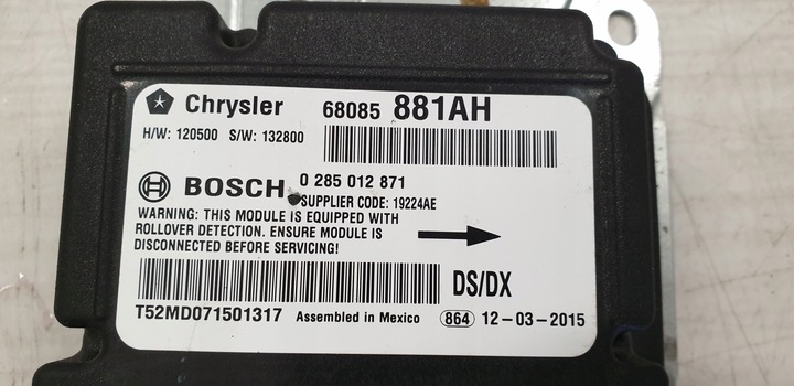 фото №7, Dodge ram 1500 iv датчик модуль блок управления подушек подушка безопасности демонтаж 13-19r