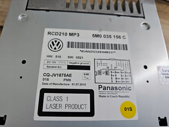 фото №2, Радио cd mp3 vw polo 6r 5m0035156c