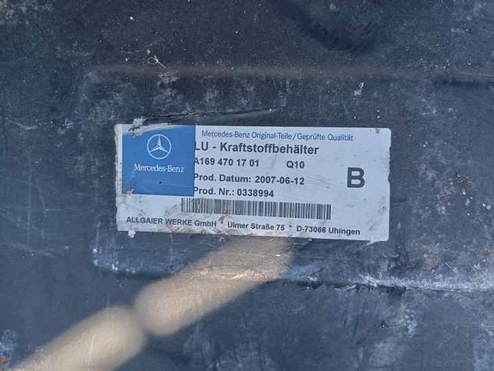 фото №7, Mercedes w169 a-klasa 1.5b 1.7b 2.0b бак пального a1694701701