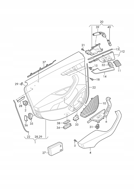 фото №11, 8w0867420 1nk молдинг двері праві зад audi a4 b9 8w
