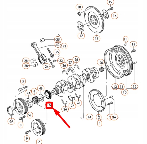фото №7, Audi a3 8p розподіл вала колінчастого 06a105209b