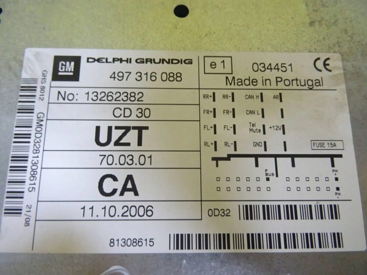 фото №5, Магнітола cd 30 opel corsa d 497316088 / 13262382 nr38