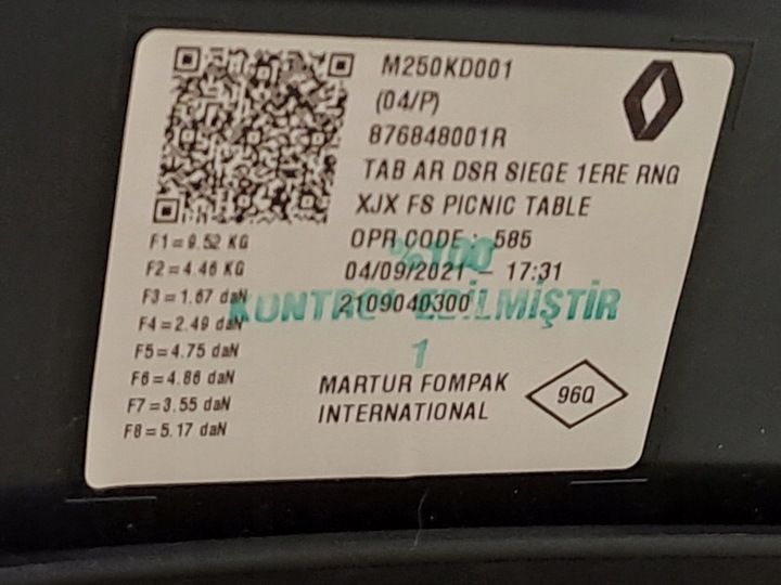 фото №9, Сиденье пассажира правые перед переднее столик dacia logan 3 iii sandero 21r