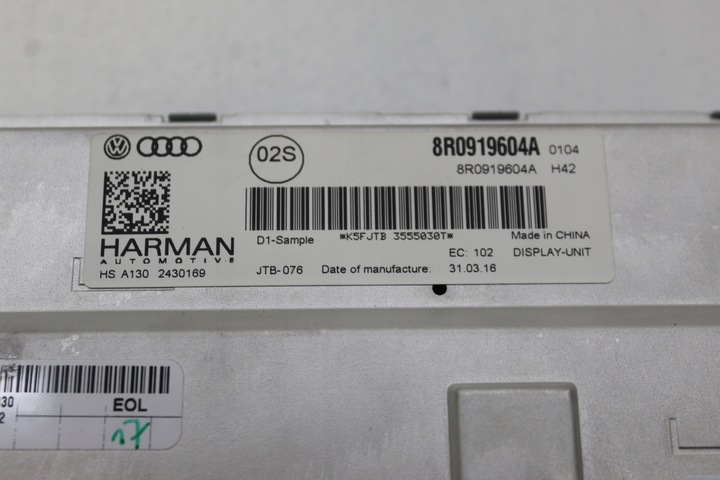 фото №6, Audi a5 8t рестайлинг экран дисплей 8r0919604a