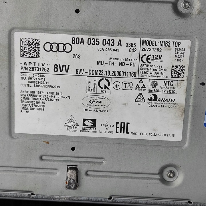 фото №7, Audi q5 sq5 2021 панель / радиопроигрыватель cd/dvd/gps