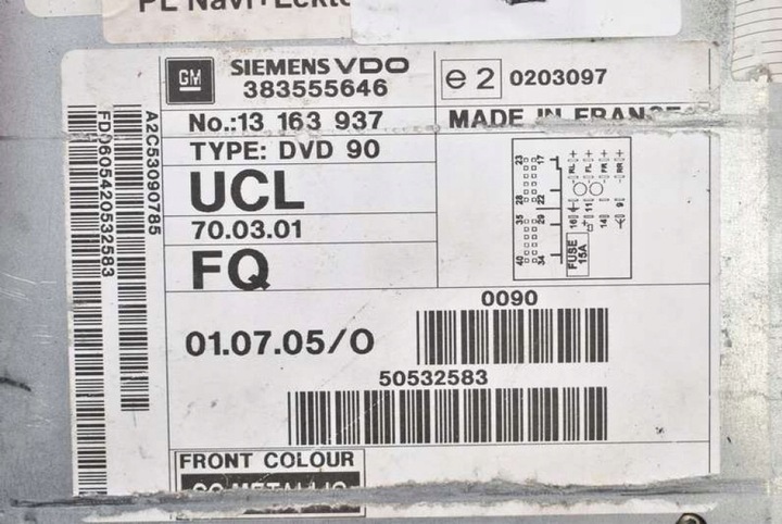 фото №8, Радио радиопроигрыватель cd90 навигация 13163937 24461297 opel signum 03-05