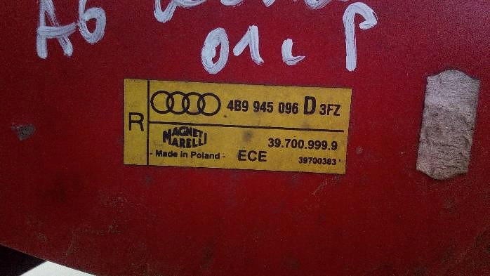 фото №7, Фара правая задняя универсал audi a6 c5