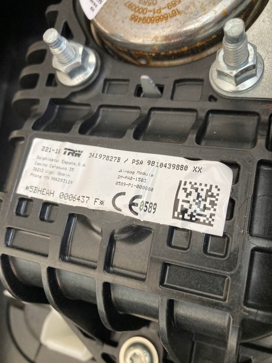 фото №11, Консоль панель подушки ремни натяжители ремней peugeot 3008 5008 ii 2017r комплект