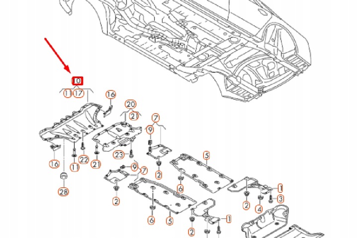 фото №9, Audi a8 4h d4 нижня захист камери двигуна 4h0825235j нова оригінальна