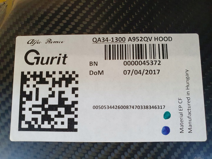 фото №14, Alfa romeo giulia qv 2015-2023 капот карбон карбон кришка двигуна