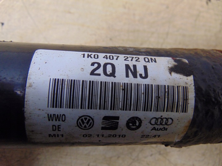 фото №7, Полуось правая перед vw passat b7 1.6 tdi 1k0407272qn