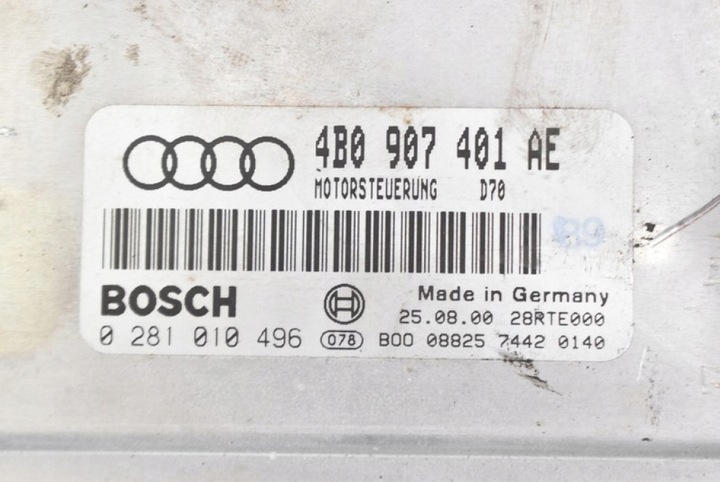 фото №8, Блок керування комп'ютер двигуна 4b0907401ae audi a6 c5 2.5 tdi 150 km 97-01