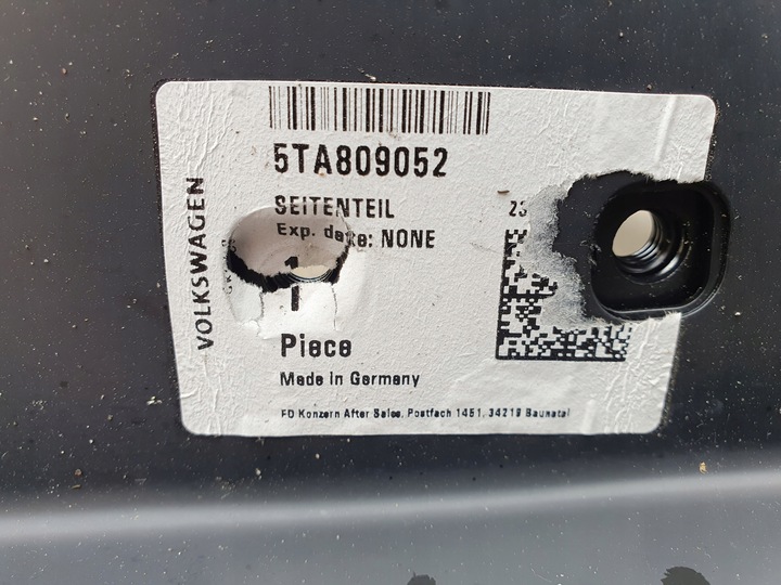 фото №14, Правые задний крыло обшивка vw touran ii 2 5ta !