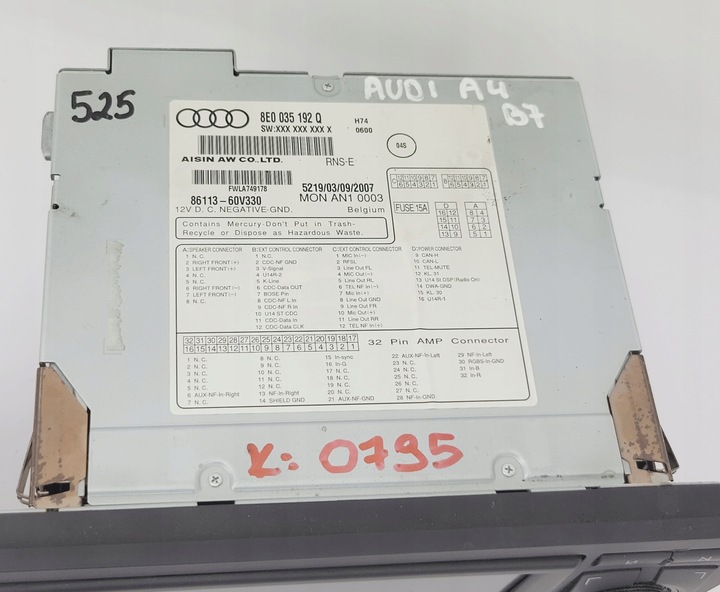 фото №8, Audi a4 b6 b7 rns-e радіо навігація навігація код меню pl 8e0035192q