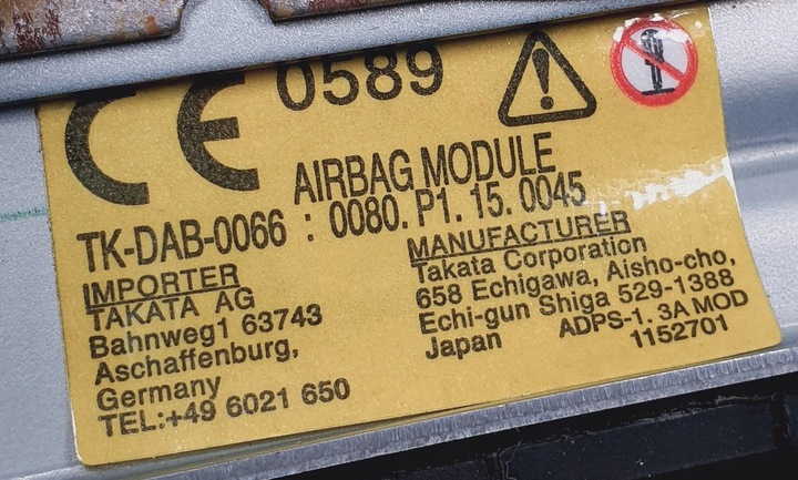 фото №5, Подушка подушка безопасности водителя mazda rx-8