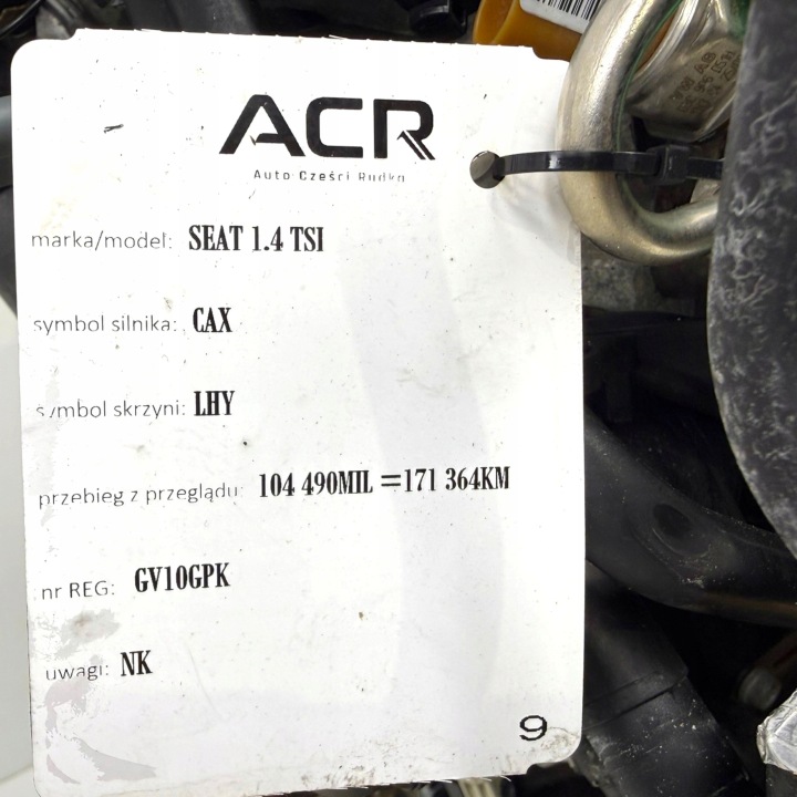 фото №13, Двигун cax caxa vw eos scirocco iii seat toledo iv 1.4 tsi 122km 171364km