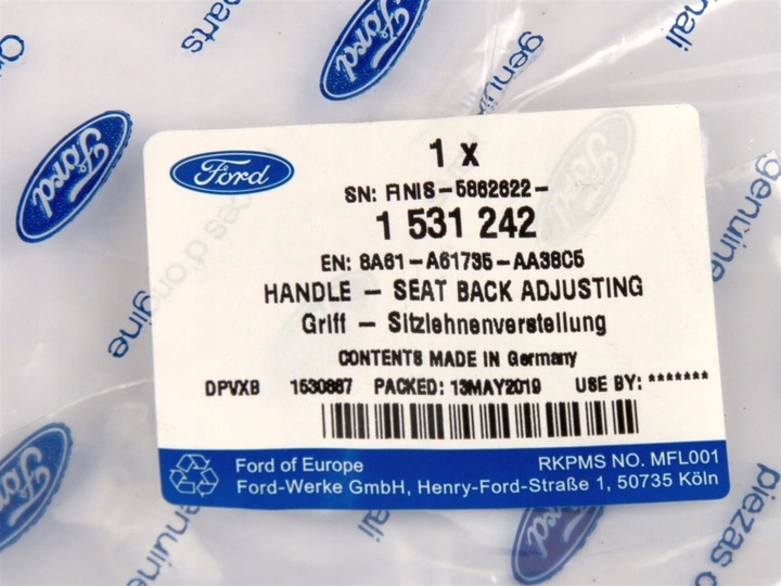 фото №10, Тримач регулювання сидіння водія fiesta /c-max 1531242 _ 8a61-a61735-aa38c5