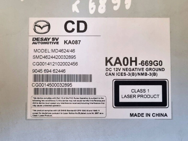 фото №9, Радіо автомобільні mazda cx-7 рестайлінг 2011 ka0h-669g0