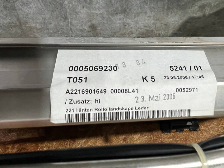 фото №5, Задня полиця, ролета mercedes s клас w221